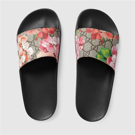 gucci bloom supreme slides blue|gucci bloom sliders women.